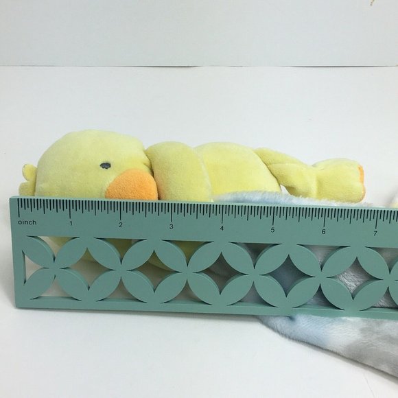 Baby Starters Duck Lovey Security Blanket Satin Rattle Ducky Yellow Gray Blue - Picture 11 of 12